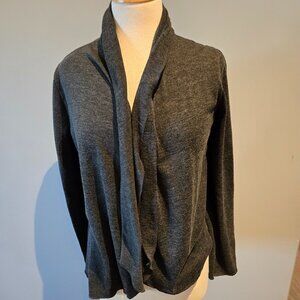 Reitmans Open Front Shawl Collar Cardigan | Size Medium | Charcoal Grey